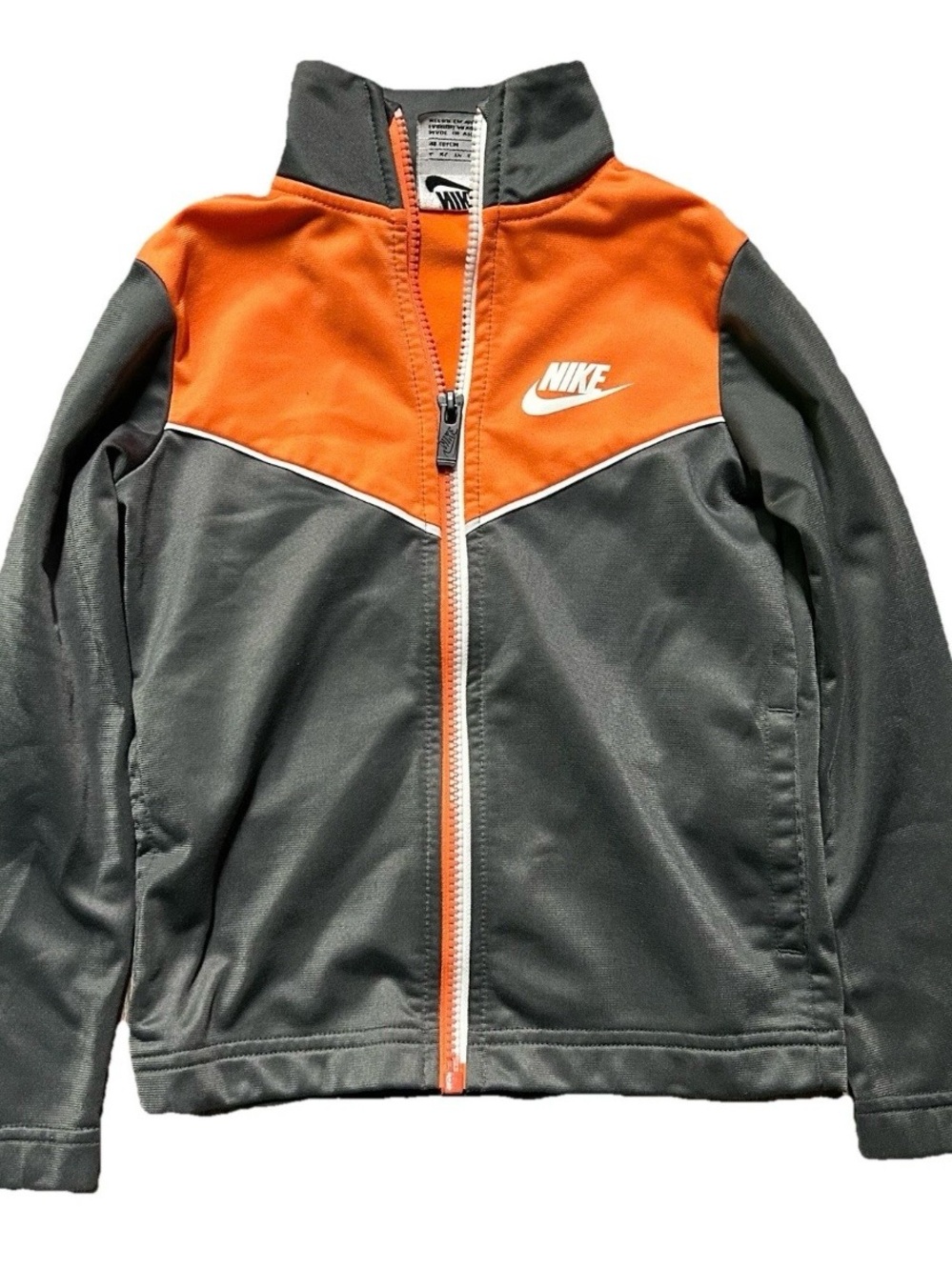 Toddler Boy Nike Orange Grey Full Zip Track Jacket Size XS 4T